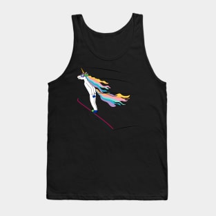 Ski jumping Unicorn in an elegant flight Tank Top